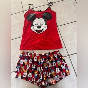 Disney Red and Black Mickey Mouse Pajama Set